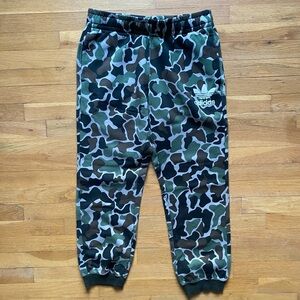 Adidas Mens Camo Joggers - Green and Black